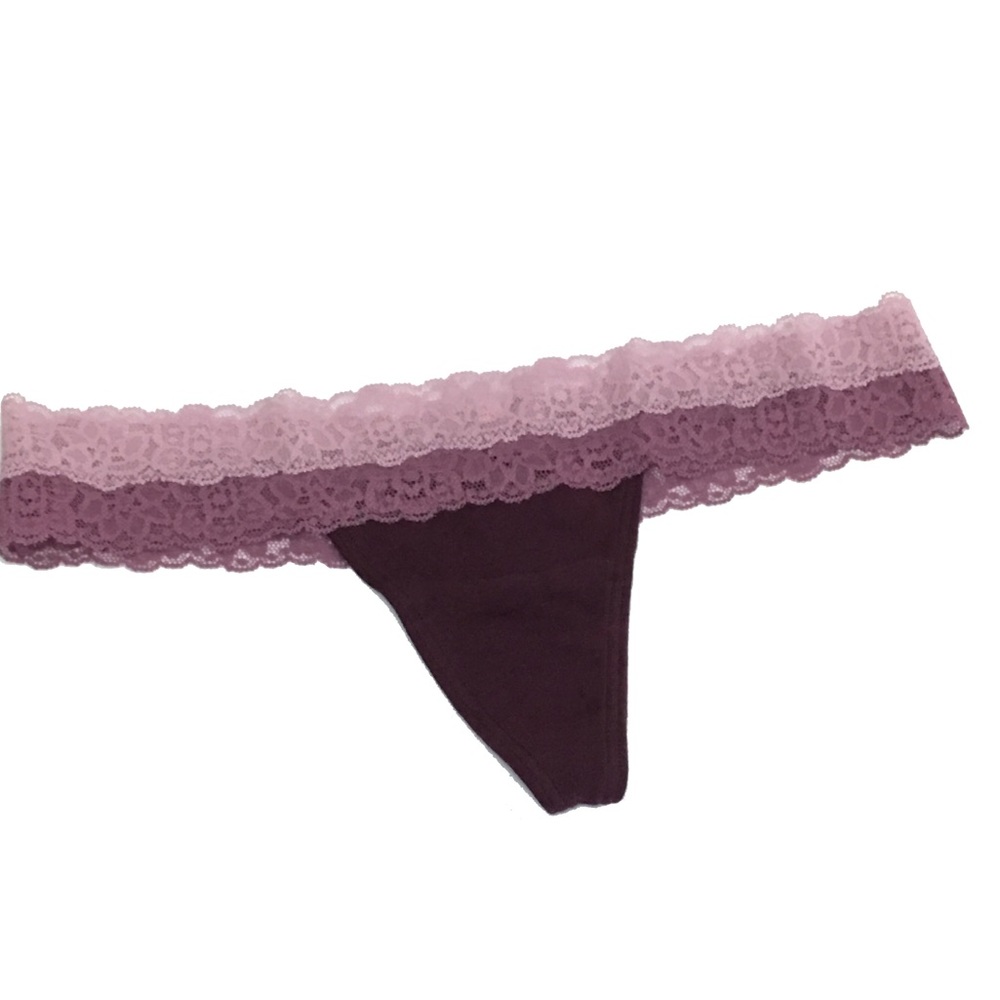 Victoria's Secret VS PINK Rhinestone Purple Lace Thong Panty